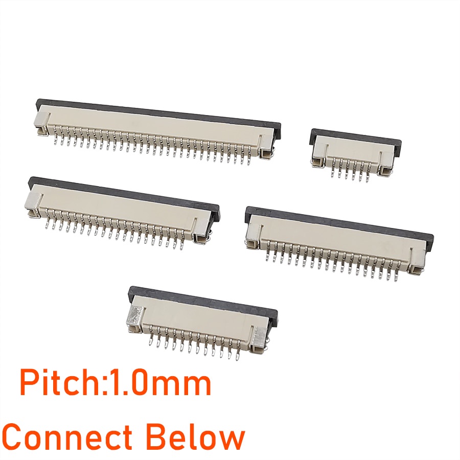 10pcs/lot FPC 1.0mm 間距扁平電纜連接在插座下 FPC FFC 連接器 4P 6P 8P 10P 12