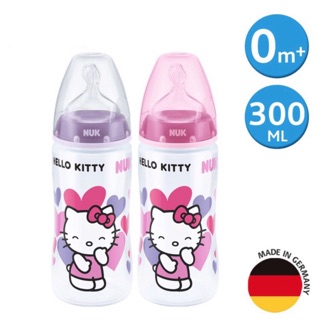 德國NUK Hello Kitty寬口徑PP奶瓶300ml 1支(附1號中圓洞矽膠奶嘴0m+) 40741988