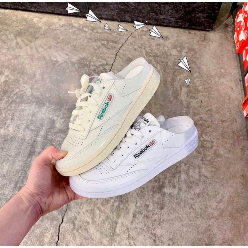 韓國業餘代購 Reebok CLUB C 85 MULE 懶人鞋 穆勒鞋 拖鞋 一腳凳 🇬🇧英國國旗標