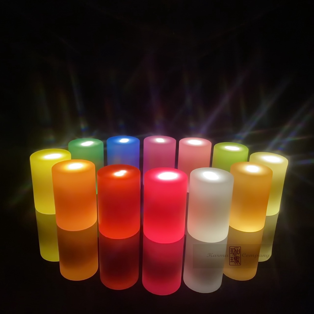 珈瑪-14小時LED蠟燭燈-中型*1粒(無附USB充電電源線)12色可選 LED純蠟蠟燭防水電子蠟燭燈 供佛燈充電式蠟燭