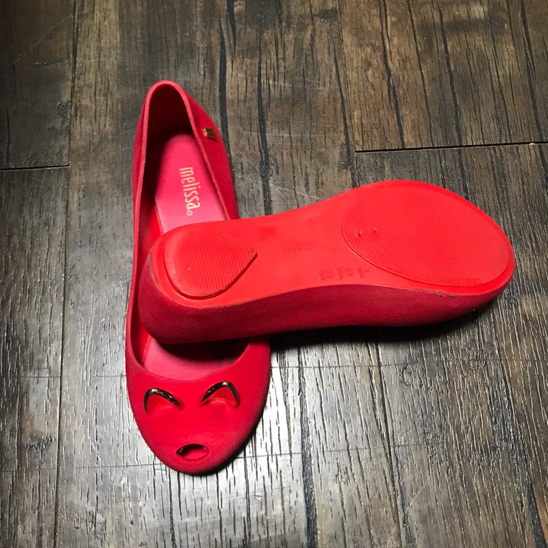 Melissa紅色貓咪平底鞋30號-女童鞋