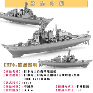 ★鋼鐵火星人益智玩具★ 日本173驅逐艦★拼酷★MU藝模★3D立體金屬拼圖★DIY金屬模型★蝕刻片