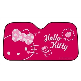 hello kitty 炫彩系列 前檔玻璃車用氣泡抗uv 前擋遮陽板 簾 桃紅 pktd012p-13
