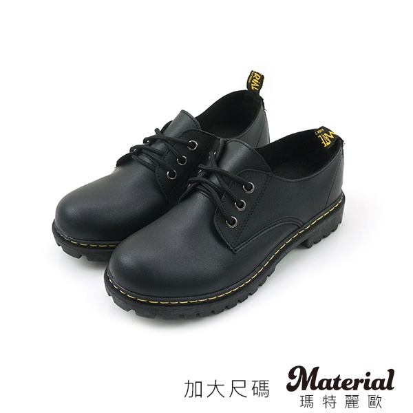 Material瑪特麗歐 短靴 加大尺碼綁帶短版馬丁靴 TG51460