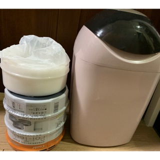 Combi 康貝 二手尿布處理器+ 全新未拆組專用抗菌膠捲+ 已使用膠卷