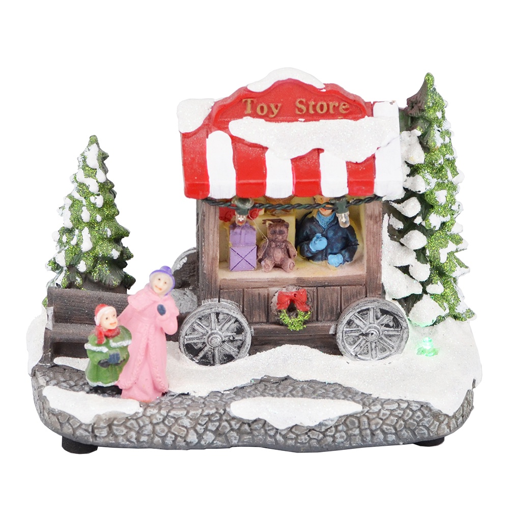 【YU Living】北歐風迷你聖誕LED玩具店造型擺飾(玩具店/多色調) [折扣碼現折]