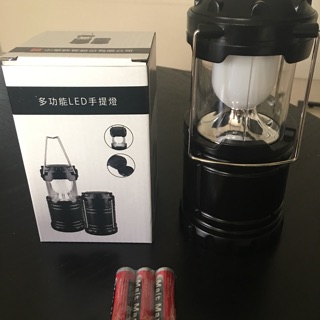 多功能LED手提燈、露營燈（可伸縮、附電池）