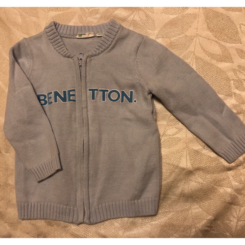 二手Benetton Baby班尼頓嬰兒藍色拉鍊毛衣薄外套