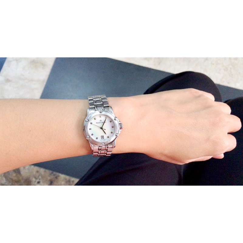 Maurice Lacroix 艾美錶 簡約高貴奢華腕錶-銀x珍珠母貝