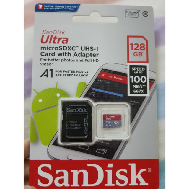 SanDisk 晟碟Ultra microSD UHS-I A1 128GB 記憶卡