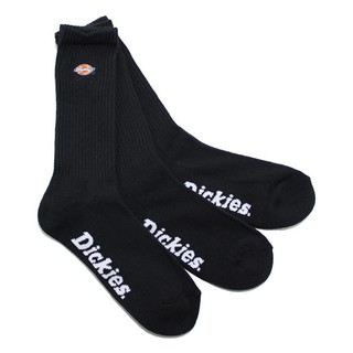 【DICKIES】男版 10494900-80 3PAIR PACK SOCKS 中筒襪 小腿襪 (黑色3入) 化學原宿