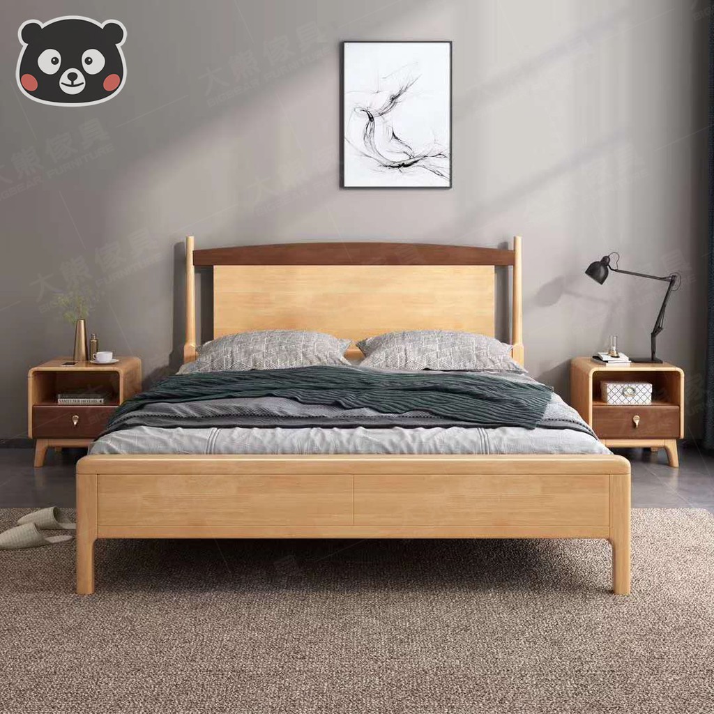 【大熊傢俱】MT607 北歐床架 簡約床 雙人床 現代床 實木床 鄉村風 北歐設計款 另售 床頭櫃 衣櫃 化妝台