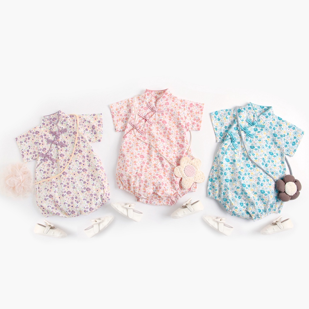 Sanlutoz 夏季花朵女嬰連體衣純棉公主嬰兒服裝可愛新生兒連體衣嬰兒新款