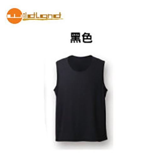 【WildLand】W1686 男透氣排汗無袖內衣(黑)