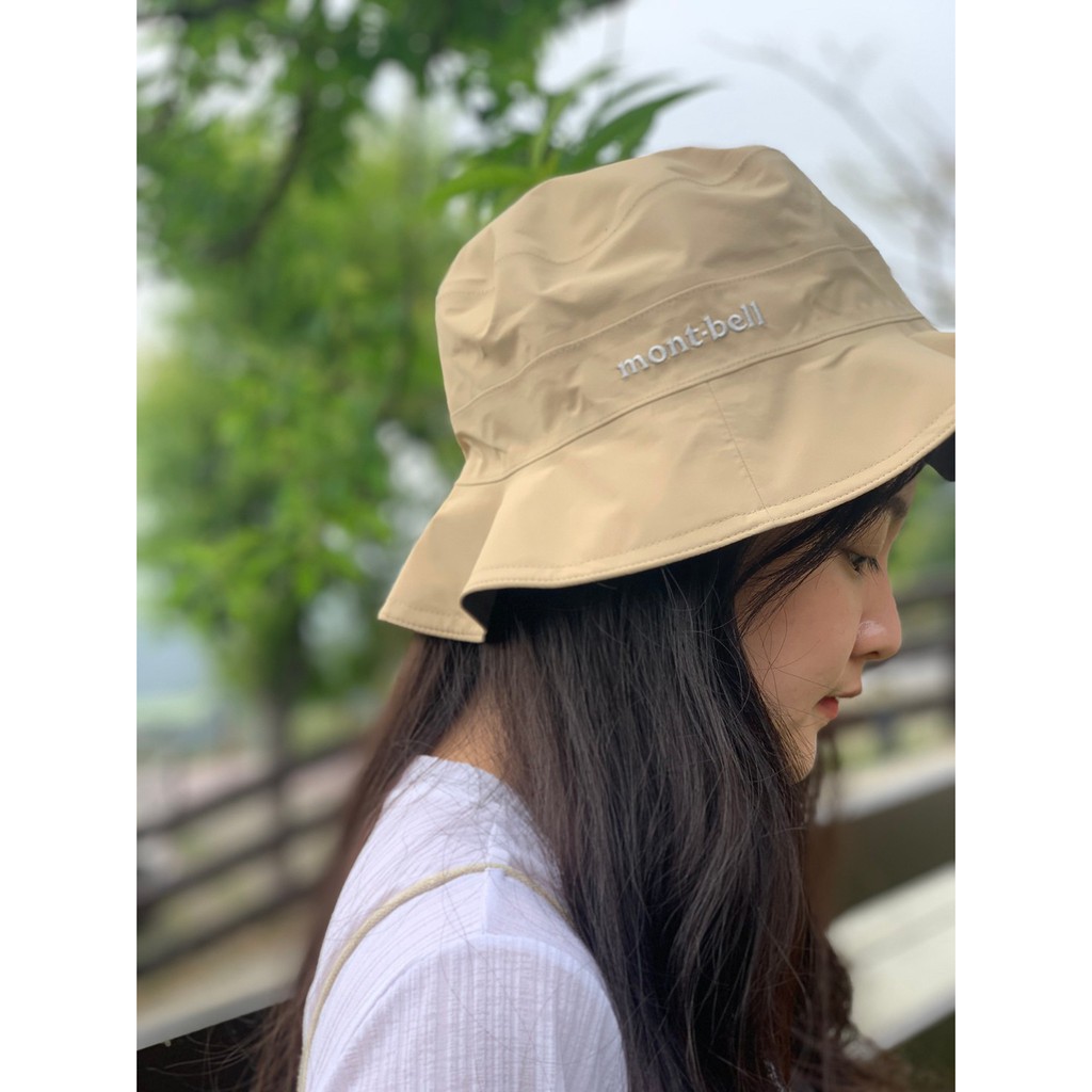 現貨 Mont Bell 登山帽漁夫帽遮陽帽米白軍綠實用防紫外線gore Tex 防水日本代購 蝦皮購物