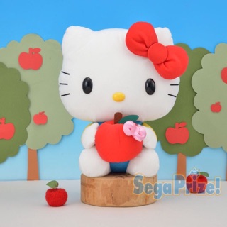 日本景品SEGA HELLO KITTY 蘋果 拿蘋果 坐姿 絨毛娃娃