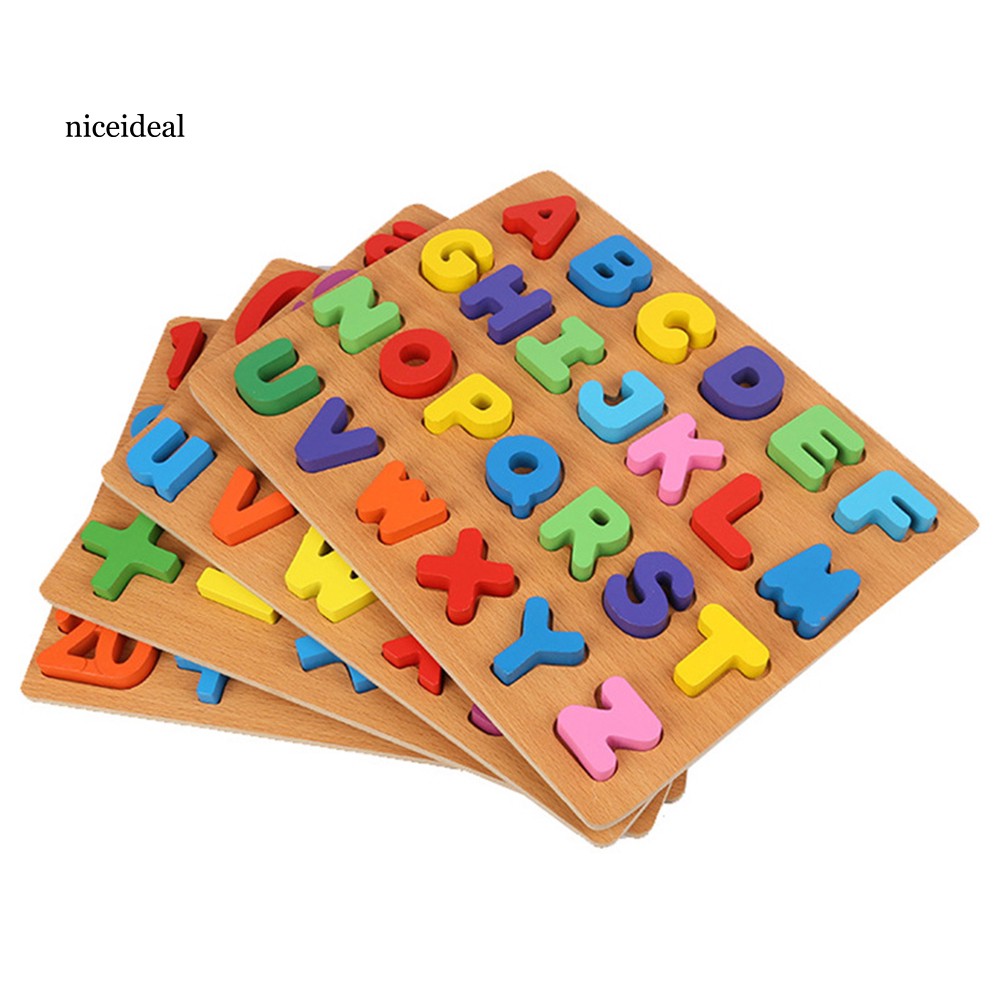 Nic兒童字母abc數字木製學習玩具孩子益智拼圖板 蝦皮購物