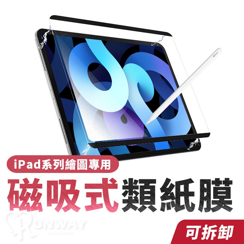 磁吸式 類紙膜 iPad 磨砂 保護貼 繪畫 書寫 可拆卸 適用 iPad pro 12.9 11 Air5 mini6