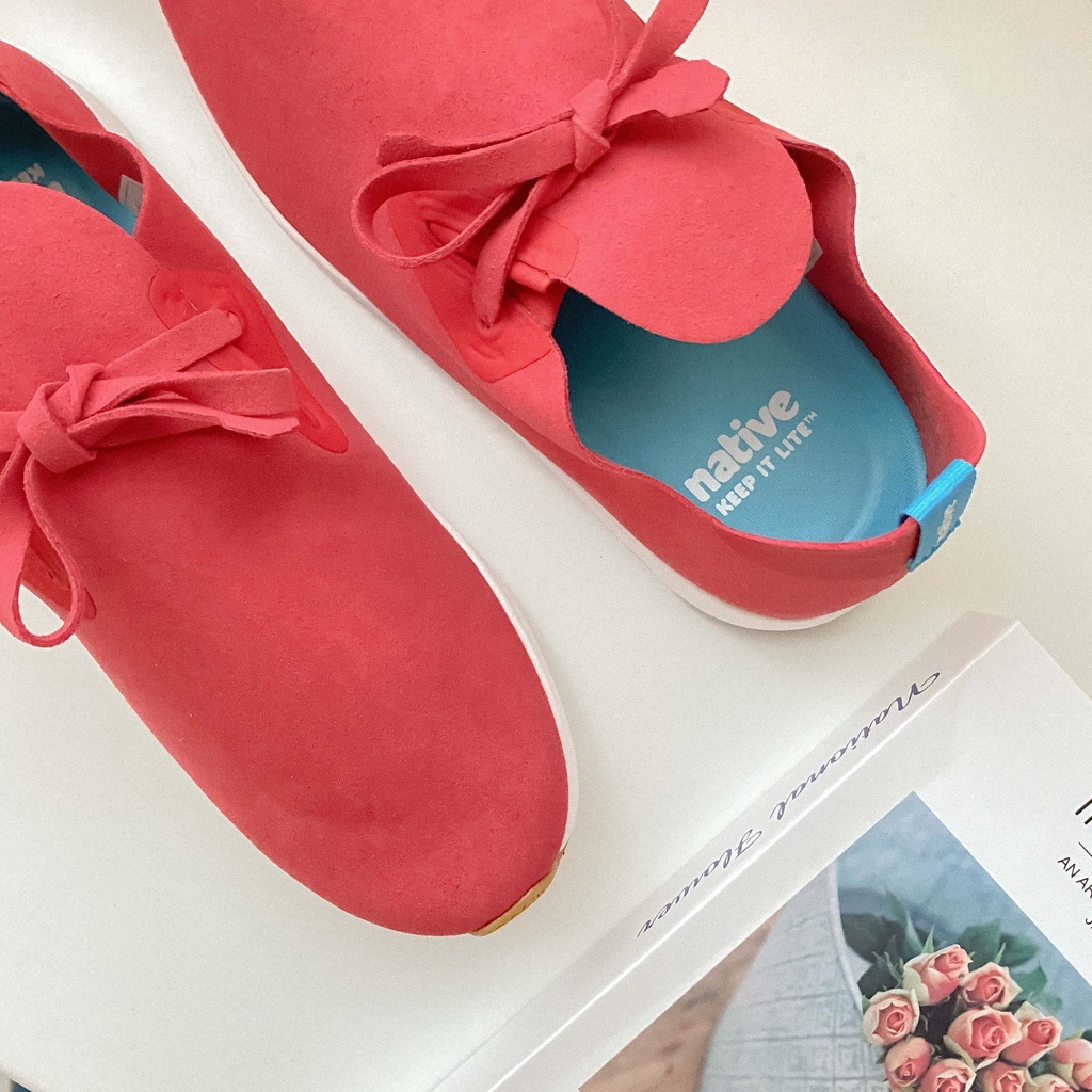 │鞋款實拍│ 洗洗睡．native APOLLO MOC 紅(無開孔) 超輕量 休閒鞋 運動鞋 球鞋