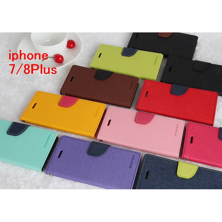 韓國正品goospery蘋果iphone7/8Plus皮套5.5吋手機套撞色支架保護套