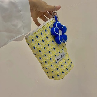 💧💦💧超質感設計款💛【韓國🇰🇷官網】立體小水滴浮雕刺繡感化妝包/收納包/耳機包/零錢包（3色）