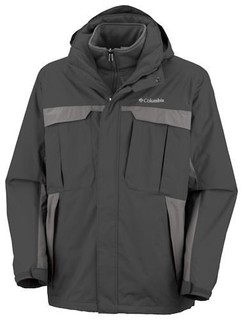 美國百分百【全新正品】Columbia 哥倫比亞 男 外套 兩件式 登山 短大衣 保暖 灰色 S號 B692