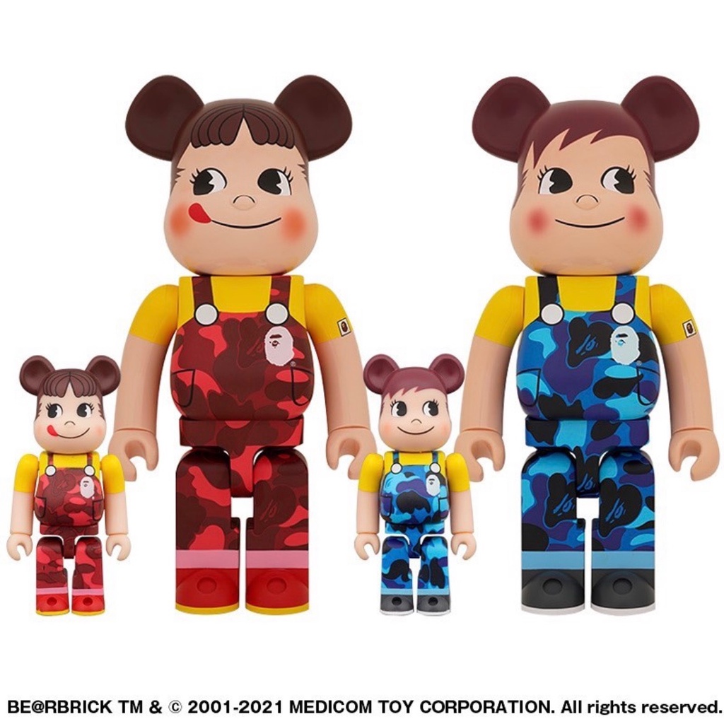 全新現貨未拆正品 BE@RBRICK BEARBRICK 400%＋100% 庫柏力克熊 BAPE 牛奶妹 不二家 奶弟