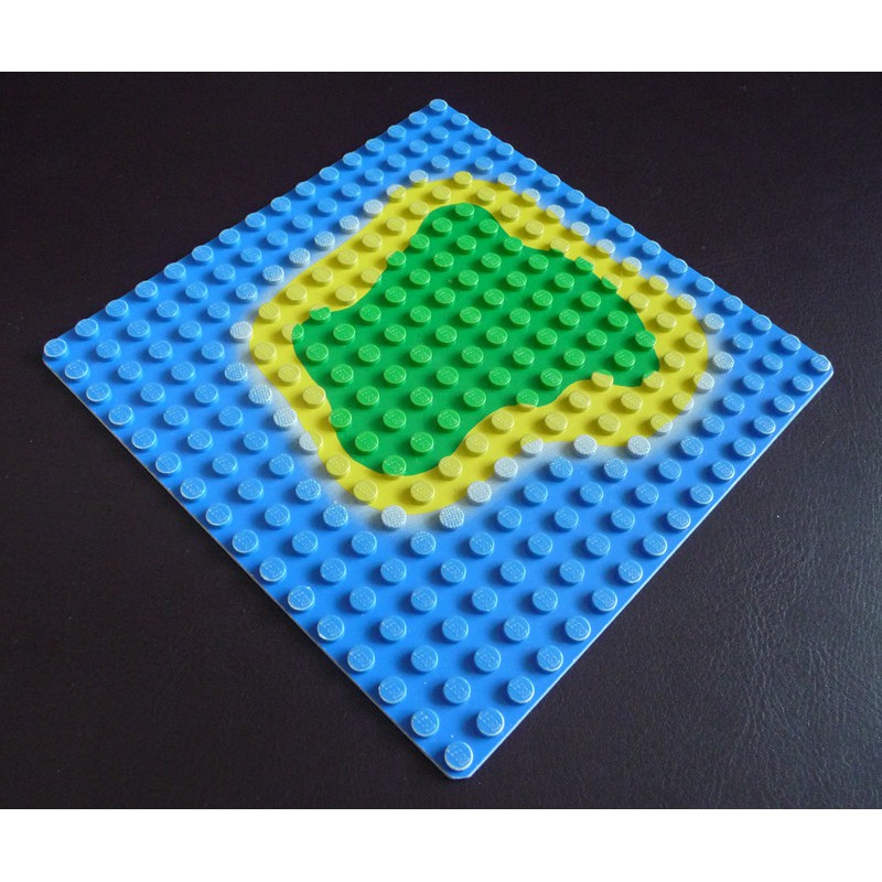 【小荳二手樂高店】LEGO 藍色 16x16 海洋/小島圖案 底板 Baseplate
