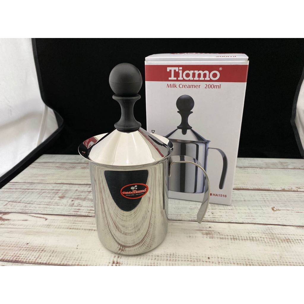 【知久道具屋】Tiamo不鏽鋼雙層濾網奶泡器 奶泡杯 咖啡用品 拉花 HA1516