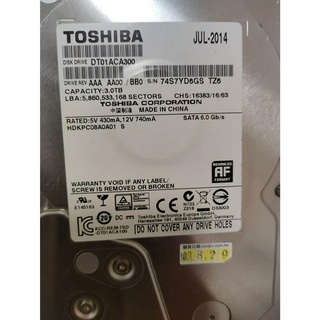 TOSHIBHA 3TB 核銷 報帳硬碟 故障硬碟 壞掉 HDD 報修硬碟 報廢 SATA 3.5吋 3.5"