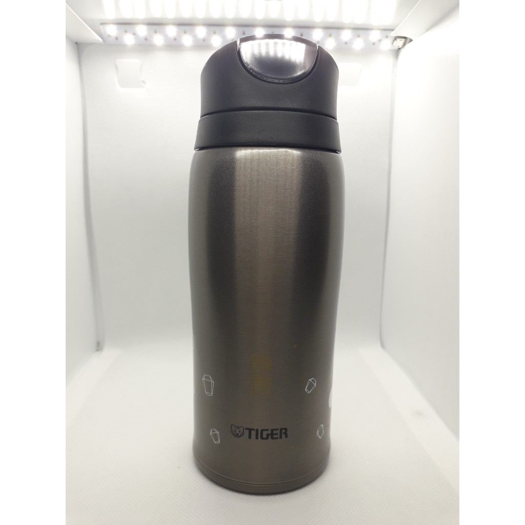 二手只裝過水 【TIGER虎牌】彈蓋式曲線款不鏽鋼保溫杯保溫瓶360ml MCB-H036 保冷瓶 保溫壺 保冷杯