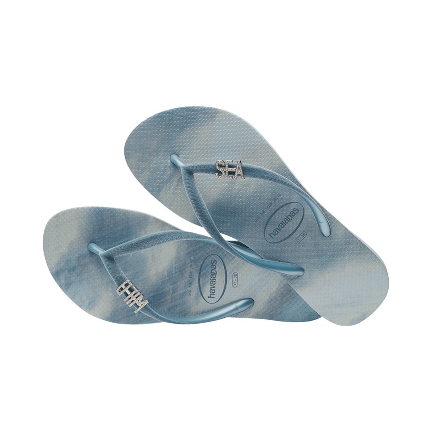 HAVAIANAS 女拖鞋 夾腳拖 漸層 水鑽 巴西鞋 水藍 41470692404W Sneakers542