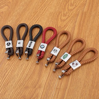 現貨 汽車標鑰匙扣鑰匙繩 編織皮質汽車鑰匙圈 編織鑰匙環 汽車車標鑰匙裝飾扣 手編鑰匙鍊鑰匙圈