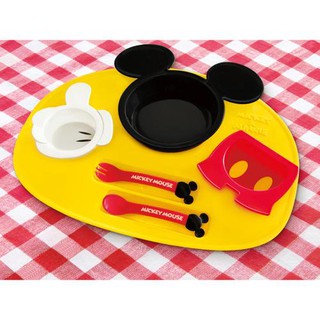 ＊JC小舖＊日本製 阿卡將 錦化成 迪士尼 米奇造型食物餐盤連碗杯套裝 6件組 兒童餐具
