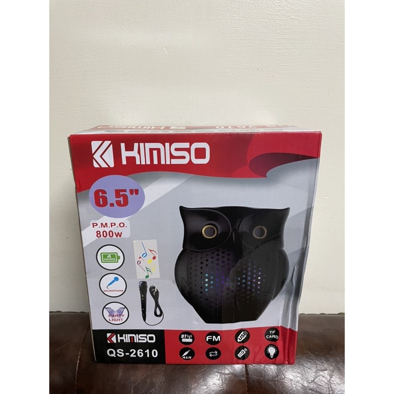 現貨 KIMISO QS- 2610 貓頭鷹造型藍芽喇叭 附麥克風卡拉OK USB 七彩燈光 6.5” 800W