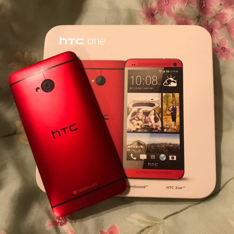 ［限定賣場］HTC One 801e 紅 良好二手含原廠外盒+手機殼x2