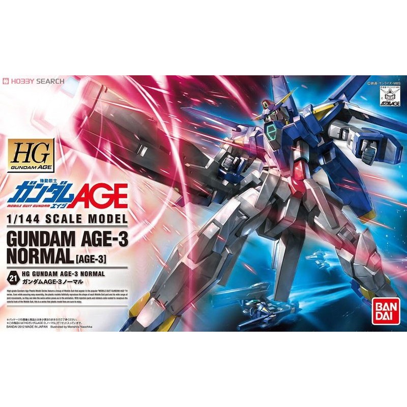 (大鳥叔叔模型)BANDAI鋼彈HG AGE#21 1/144基本型Gundam AGE-3 Normal