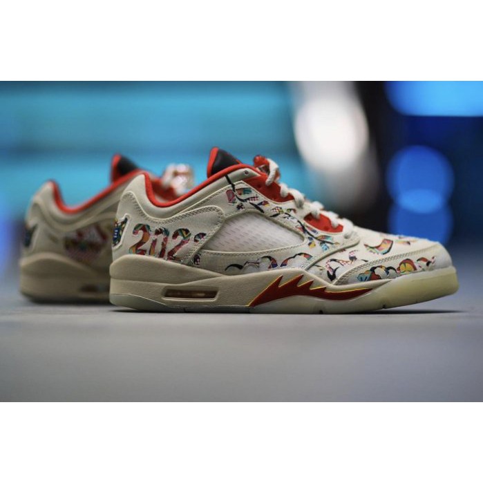 【S.M.P】AIR JORDAN 5 LOW CHINESE NWE YEAR 白紅 撕撕樂 DD2240-100