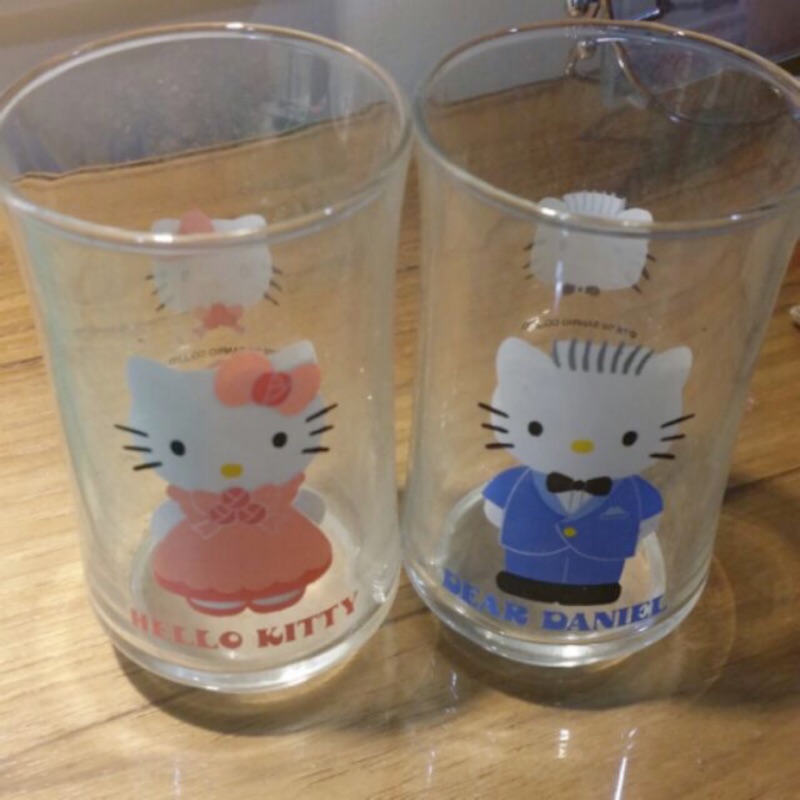 全新Hello kitty對杯-結婚玻璃杯