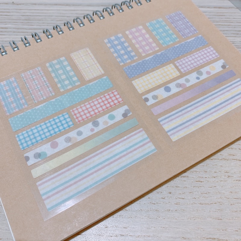 【現貨】【分裝貼紙】🇰🇷韓國 手帳 行事曆 格紋 緞帶 點點 貼紙