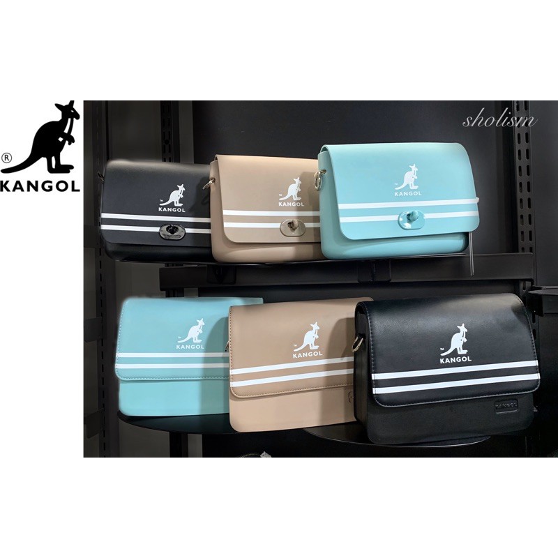 KANGOL 袋鼠 🦘 英倫 皮革 經典 劍橋包 馬卡龍 時尚 掀蓋 單肩包 側背包