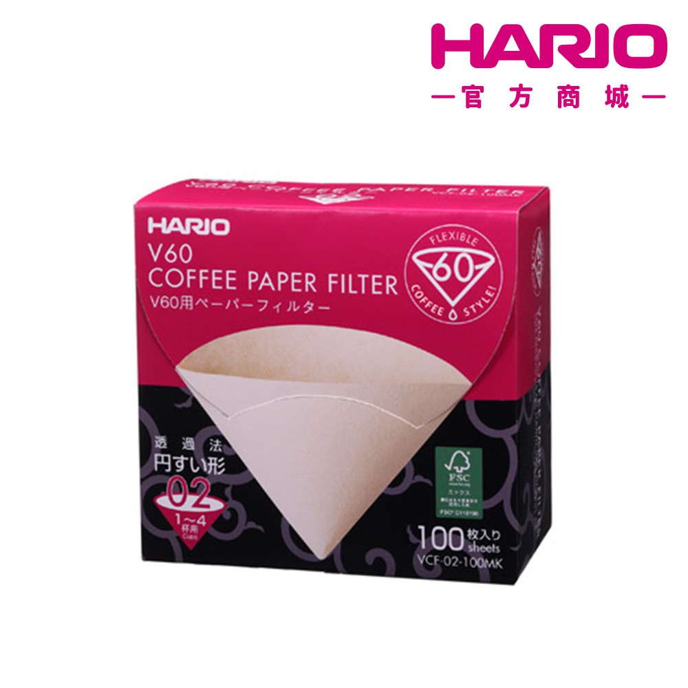 【HARIO】V60原色02濾紙100盒裝  VCF-02-100MK【HARIO官方商城】