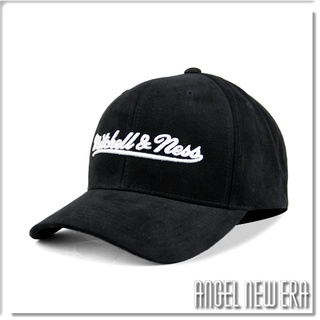 【ANGEL NEW ERA】Mitchell & Ness MN 經典排字 麂皮 經典黑 老帽 有彈性 街頭 潮流