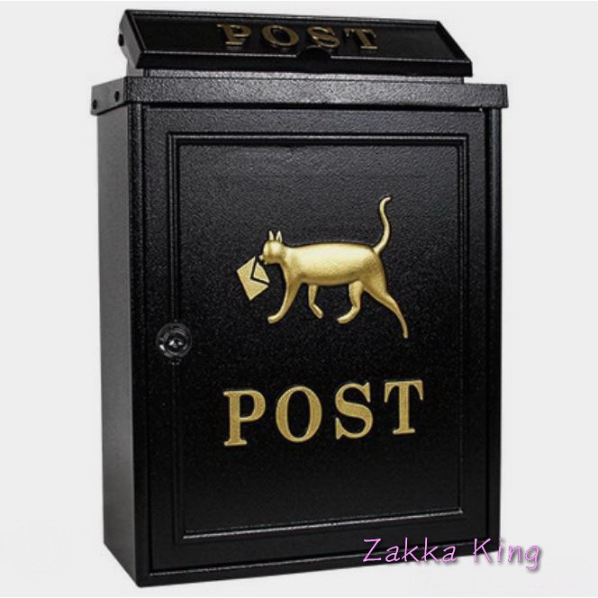 (永美小舖) 貓咪信箱 鑄鋁信箱 加強塗裝型 貓信箱 POST 小貓個性化鑄鋁信箱 可放4A雜誌類郵件