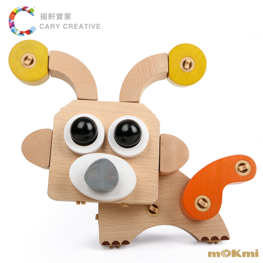 【mOKmi x umu】木可米木製玩具 - 360°扣木製積木 可愛動物組