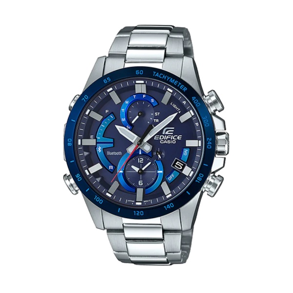 【CASIO EDIFICE】全新精選太陽能系統藍芽智能腕錶-藍 EQB-900DB-2A