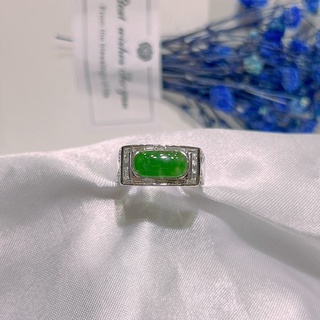 ［K金戒指］750 18K 白K金 玉 翡翠 鑽石戒指 生日禮物 情人節禮物 聖誕節禮物 紀念禮物 求婚禮物 父親節禮物