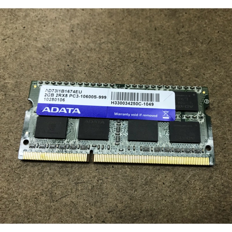 筆記型電腦 記憶體 RAM 2GB 2G PC3-10600S-999  DDR3