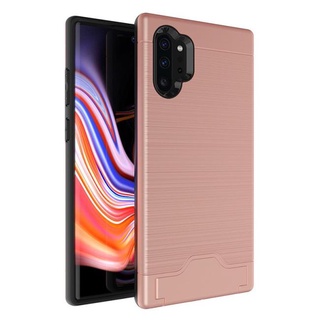 適用三星NOTE 10 Plus手機殼拉絲插卡袋二合一TPUPC支架防摔套 1T1b