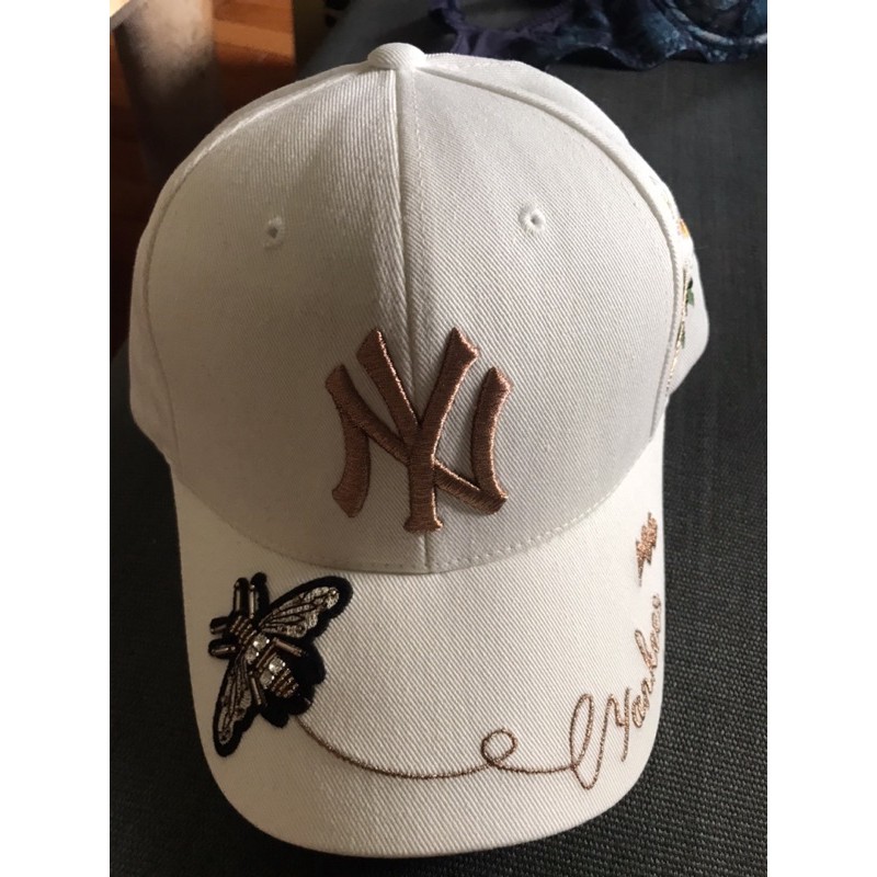 MLB 白色 蝴蝶 蜜蜂 刺繡 棒球帽 全新